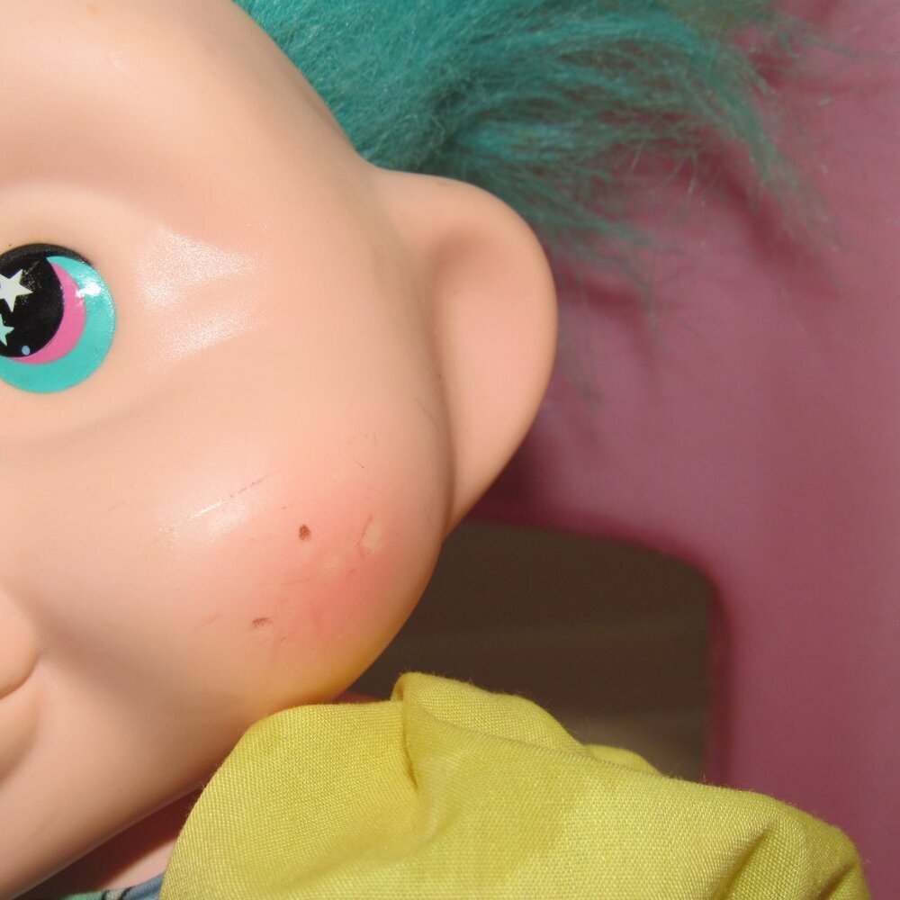 Vintage 1991 Magic Trolls Doll by Applause – Teal Hair, Moon & Stars Eyes –Rare - Picture 3 of 8